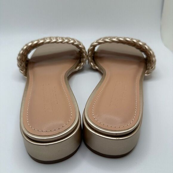 CUSHIONAIRE Women's braided low block heel sandal +Memory Foam 7.5 GOLD - Picture 4 of 7